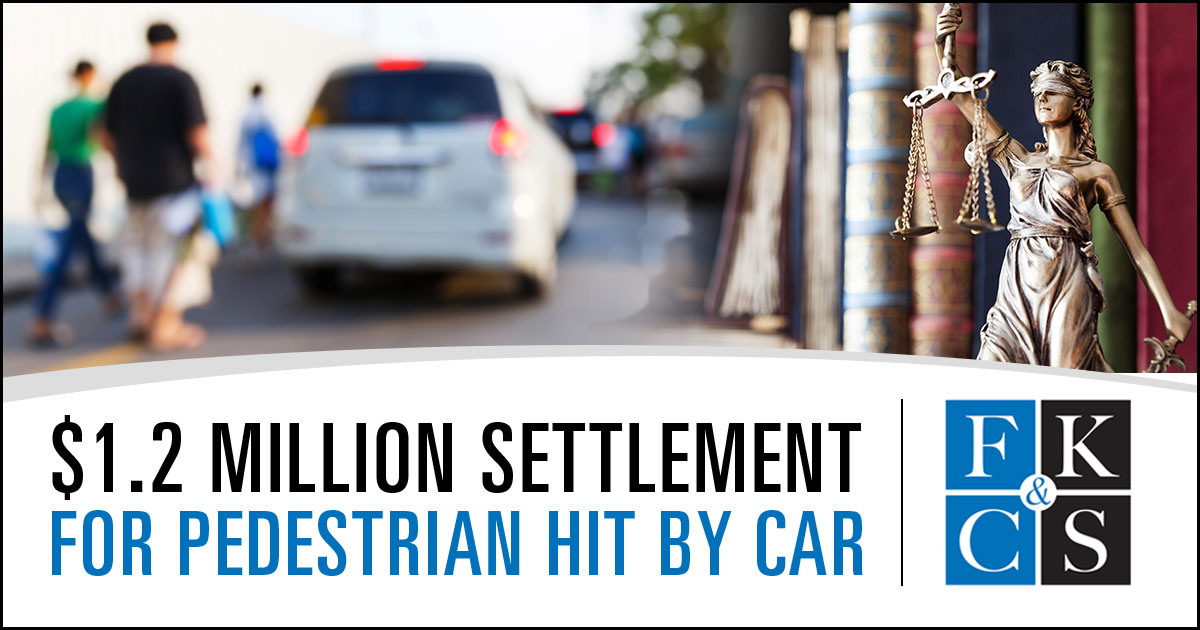 1.2 million settlement for pedestrian hit by car in parking lot
