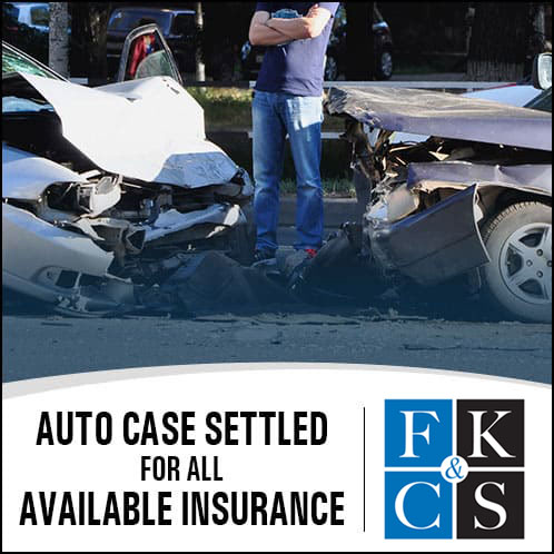 Auto case settled for all available insurance within few months of retainer